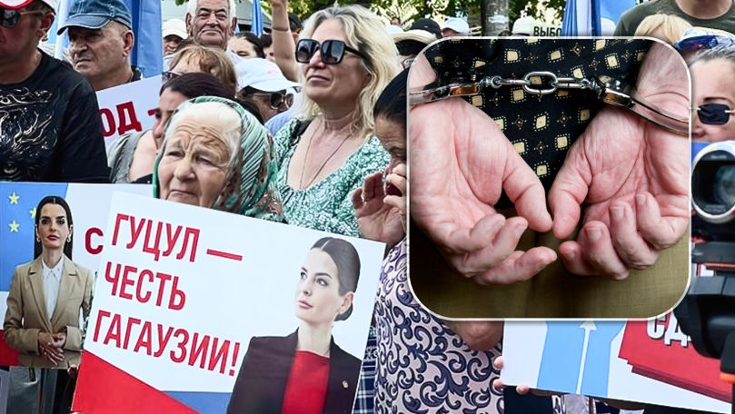 VIOLENȚĂ LA PROTESTUL DIN COMRAT: DOUĂ PERSONE AU FOST ARESTATE DUPĂ CE AU BĂTUT UN POLIȚIST